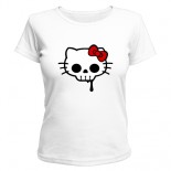 Женская футболка Китти череп Kitty