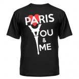 Футболка Paris. You and me. Red heart