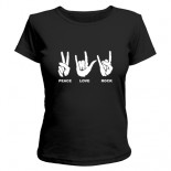футболка Peace, love, rock
