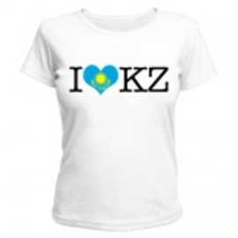 Женская футболка I love KZ (2)